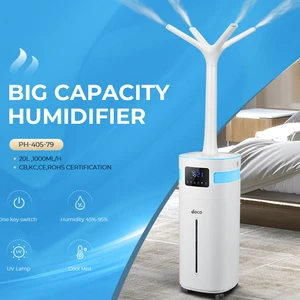 UVC Lamp Cool Mist Industrial Ultrasonic Air Humidifier With Remote Control Commercial Greenhouse 20L Humidifier