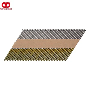 Clipped Offset Head 34 Degree Framing Nails Paper Tape Collated Framing Nails Ring & Smooth Shank Steel Nails for Nail Gun