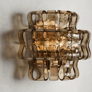 Modern Amber Glass Wall Lamps Bedroom Bedside Wall Lights Luxury Design Wall Sconce For Living Room Hotel