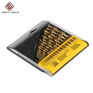 Drill Bits Manufacture Sharp Straight Round Shank 1-10Inch 19pcs Twist Bit HSS Drill Bits Set for Metal Drilling