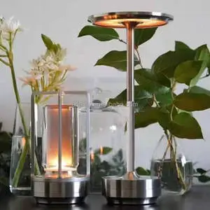 Modern 5W Rechargeable LED Table Lamp Touch Sensor Dimmable Desktop LED Reading Lamp E26 Bulb Base Aluminum for Bedroom Decor