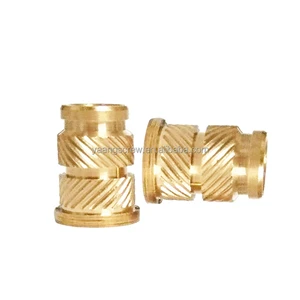 Wholesale Precision Brass Knurled Insert Nut-Custom CNC Machined Galvanized Threaded Bushing for Automotive Industry Plastic