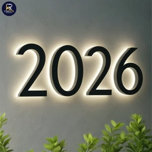 Outdoor Waterproof IP65 Led Address Signs Customizable House Numbers Light with Nail for Advertising Direction Home Yard Street
