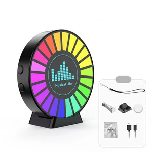 RGB Voice Controlled Synchronized Rhythm Light Fashion Colorful Music Atmosphere Light Promotional Gift LED Pickup Light
