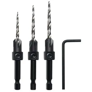 Countersink Drill Bit Set Woodworking drill Bits Countersink M2 Drill Bits 82 Degree Chamfer 1/4inch Hex Shankrking Hole