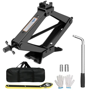 Factory Price Saving 3T Steel Universal Folding Scissor Jacks with 12 Months Warranty 110-453MM Lifting Height Black