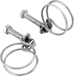 10 Pack Heavy Duty 304 SS Adjustable Pipe Clamp Leak Proof Corrosion Resistant for Firm Tube Connection Double Wire Hose Clamp