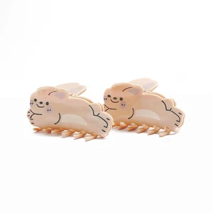 CANYUAN European American Style Colorful Cute Brown Rabbit Acetate Unisex Tassel Hair Claw Clip Creative Animal Hair Accessories