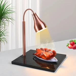 Buffet Food Insulation Lamp Metal Base Double Head Modern Table Lamp for Hotel Restaurant Catering Barbecue Commercial Use