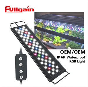 Fullgain Blue LED Fish Tank Light Aquarium Light Fixture RGB 220V 10 Inch with Remote 90 Cm 2700K Spectrum LED Light Panel 89
