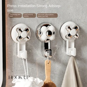 Punch-free Multifunctional Storage Wall-hanging Plastic Light Luxury Traceless Strong Adhesive Hook Bathroom Suction Cup Hook