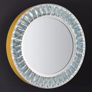 Modern Gold Crystal Interior Wall Lamp Luxury Decorative Circle Wall Sconce for Hotel or Home Use
