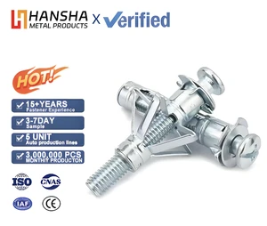 Zinc-Plated Carbon Steel Hollow Wall Anchor Gypsum Board Expansion Screw for Drywall Special Expansion Bolt for Plasterboard