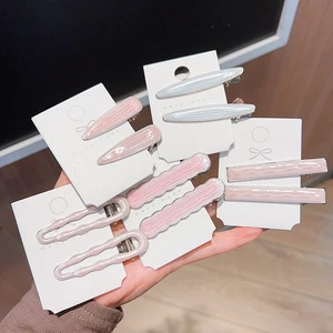 2PCS Pack Fashion No Crease Hair Clips No Bend Hair Styling Wake Shape Makeup Clips Pretty Black White Hair Clips