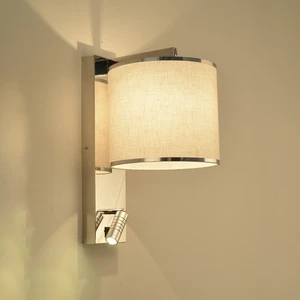 Simple Style Modern Stainless Steel Nickel Finish LED Wall Light with 3500K Warm White High CRI 90 for Hotel Living Room Bedside