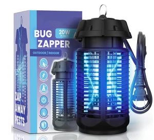 20W Extra Brightness IPX4 Waterproof Electric Bug Zapper 4000V Powerful Grid Indoor Outdoor Mosquito Repellent Fly Traps for