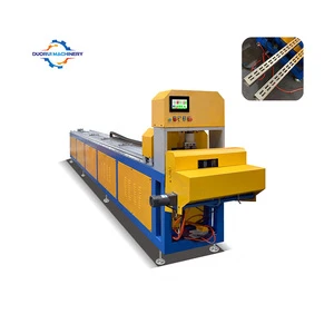 Single Station CNC Hydraulic Pipe Punching Machine Automatic Punching and Saw Cutting Machine for Perforated Shelving Uprights