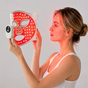 2026 Model: Magnetic Red Light Therapy Face Mask with 5 Wavelengths (460nm/590nm/630nm/850nm/940nm) for Home Use