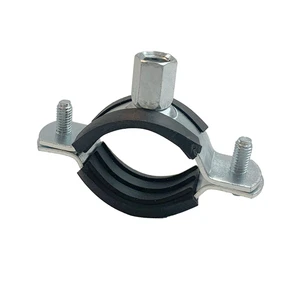 Pipe Clamp With Rubber Lined Quick Installation Epdm Rubber Pipe U Clamp Strong Heavy Duty 4 Inch Hose Clamps for Pvc Pipe