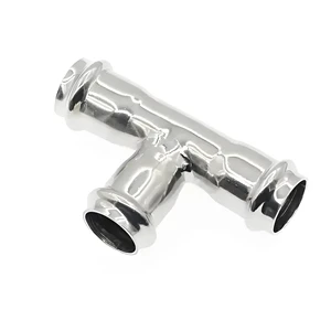 SS304/SS316L Stainless Steel Press Tee, DN80 Size, 16Bar Pressure, Pipe Fittings for Water and Gas Pipeline