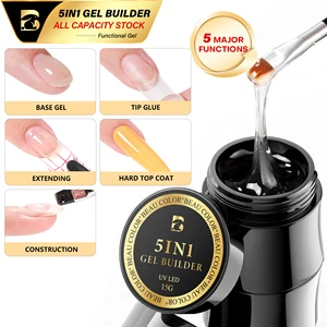 Beau Color Factory Clear 5IN1 Gel Builder 5major Functions Top Coat Gel Polish 15g Uv Gel Nail Polish TPO Free Hema Free OEM ODM