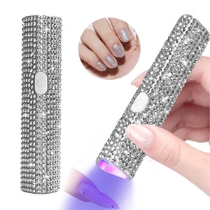 Diamond Mini UV Lamp for Gel Nails Handheld 3W LED Curing Light with 20/60s Timer Professional UV Lamp for Gel Nails Nail Dryer