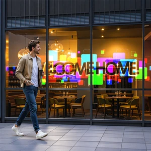 CH Super Slim Transparent Flexible Soft Self Adhesive Film Window LED Advertising Screen P6.25 P4 P2 Digital Signage And Display