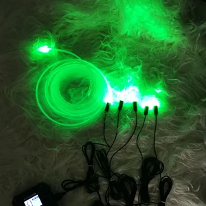 RGB LED Atmosphere Car Light Interior Ambient Light Fiber Optic Strips Light by App Control DIY Music Fiber Optic Band