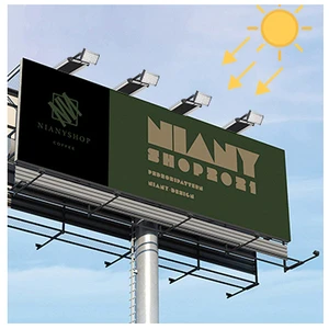Outdoor Advertising LED Lighting Equipment Aluminum Solar Powered Waterproof Billboard Light 20W High Efficiency 3-Year Warranty
