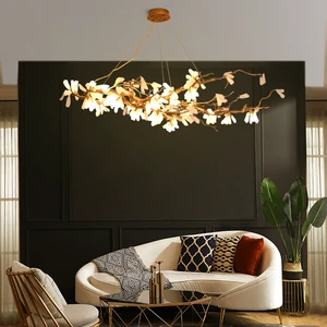 New Light Luxury Art Solid Brass Tree Branch Chandelier, Post-Modern New Chinese Pendant Light For Villa Dining & Living Room