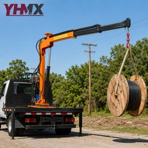 Portable 1.5 Ton Small Hydraulic Crane, Truck-Mounted Construction Lifting Equipment