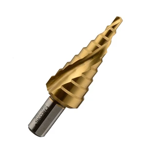 High-Speed HSS 3-12 Step Spiral Flute Cone Drill Bit Straight Shank for Multipurpose Steel and Plastic Applications