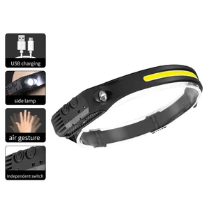 High Quality Lightweight Silicone White Flash Head Light Waterproof Camping Running Motion Sensor USB Rechargeable LED Headlamps