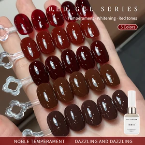 Deep Red Brown Coffee Series Nail Polish Gel New Autumn Winter Instantly Leveling Caramel Color Nail Gel Polish