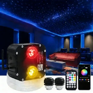 App Control 50W Led Fiber Optic Lights Dual RGBW Color Twinkle Star Pmma Optical Fiber Optic Light Kit for Starry Room Ceiling