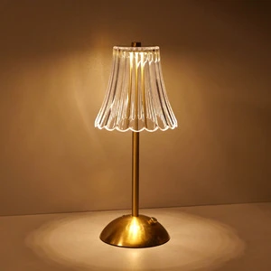 High Quality LED Retro Metal Table Lamp USB Charging Cordless Night Light for Bedroom Restaurant Resin Warm Atmosphere Battery