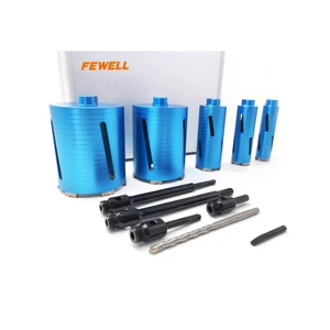11pcs Diamond Core Drill Bit Set 1/2In BSP Thread V-groove Segments with Aluminium Case for Brick and Concrete in the UK Market