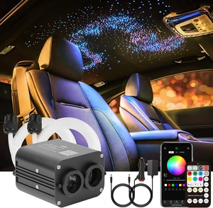 20W Dual-Head Twinkle APP Fiber Optic Light Kit Fiber Optic Star Ceiling Light Starlight Headliner Kit for Car Home