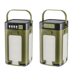 Collapsible Camping Lantern Solar Powered Extendable 4 Leaf Sunlight Charging 2000mAh Night Barbecue Market Stall Camp Tent Lamp