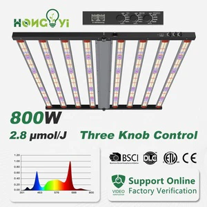 Three Channel LED Horticulture Light 4*4FT 800W+60W Fed&FR+60W UV Aluminum Lamp Body+PC Cover for Plant Bloom & Flower Growing