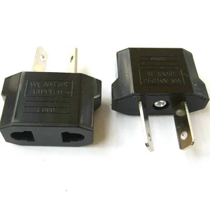 AC Power Plug Adapter with 2 Outlets Standard Grounding Black/White