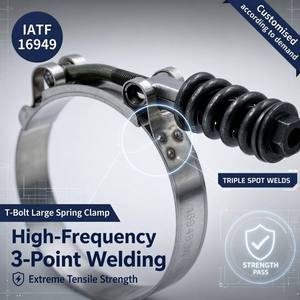 High Quality Polished Stainless Steel T-Bolt Spring Clamp (Inch) for Forklift Engine Maintenance