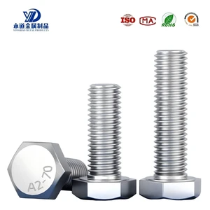 Factory Direct DIN933 Stainless Steel 4.8/6.8 Grade M3 M4 M5 M6 M8 M10 M12 M14 M16 M18 M20 M22 Hex Head Bolts