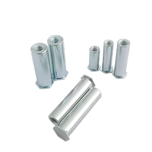 Stainless Steel Column Riveting Parts Through Hole Rivet Stud Hexagonal Nut Zinc Plated Inch Metric