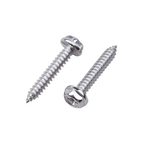 304 Stainless Steel Zinc Plated Self-Tapping Cross Recessed Hex Head Flange Screws with Inch Metric