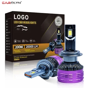 200W H4 H11 LED Headlight Bulb Combo 6000K 40000LM Super Bright Conversion Kit with Cooling Fan Canbus Ready Auto Parts