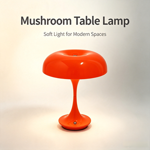 Modern Red 3-Color Dimmable Touch Control LED ABS Oval Table Lamp Flexible Cordless Simple for Living Room Bedroom