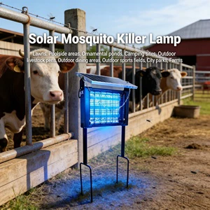 Chemical-Free Solar Powered Mosquito Fly Killer 4000mAh Smart Photocell Bug Zapper Dual Wavelength Waterproof Portable Garden