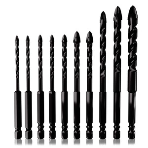 Masonry Drill Bit Set Carbide Drill Bits for Concrete, Glass, Tile, Brick, Wood, Plastic, Cement, Drill Bit 10pcs(3mm-12mm)