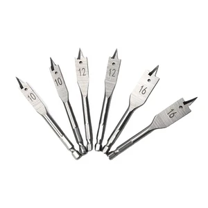 OEM HCS Hex Shank Heavy Duty Flat Wood Drill Bit Tri-Point Spade Drill Bit for Fast Drilling and Wood Clean
